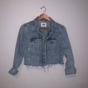 Cropped Old Navy Boyfriend Fit Denim Jacket